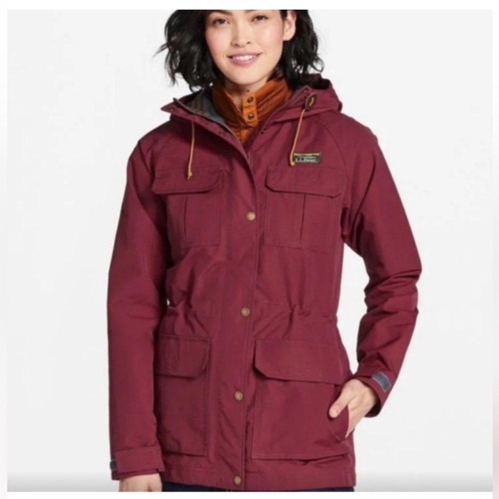 L.L. Bean Maroon Water Resistant Jacket